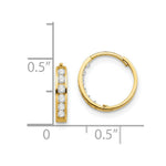 Load image into Gallery viewer, 14K Yellow Gold Madi K CZ Hinged 12mm Hoop Earrings
