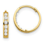 Load image into Gallery viewer, 14K Yellow Gold Madi K CZ Hinged 12mm Hoop Earrings
