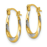 Load image into Gallery viewer, 14K Yellow Gold Two-tone Madi K Twist 15x10mm Oval Hoop Earrings
