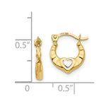 Load image into Gallery viewer, 14K Yellow Gold Madi K Collection w/Rhodium Heart Hollow Hoop Earrings
