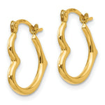 Load image into Gallery viewer, 14K Yellow Gold Madi K Collection Heart Shaped Hollow Hoop Earrings
