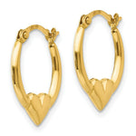 Load image into Gallery viewer, 14K Yellow Gold Madi K Collection Heart Hoop Earrings
