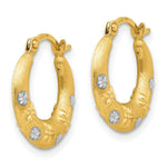 Load image into Gallery viewer, 14K Yellow Gold Madi K Collection w/Rhodium Hoop Earrings
