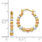 Load image into Gallery viewer, 14K Tri-color Gold Gold Madi K Collection Beaded Hoop Earrings
