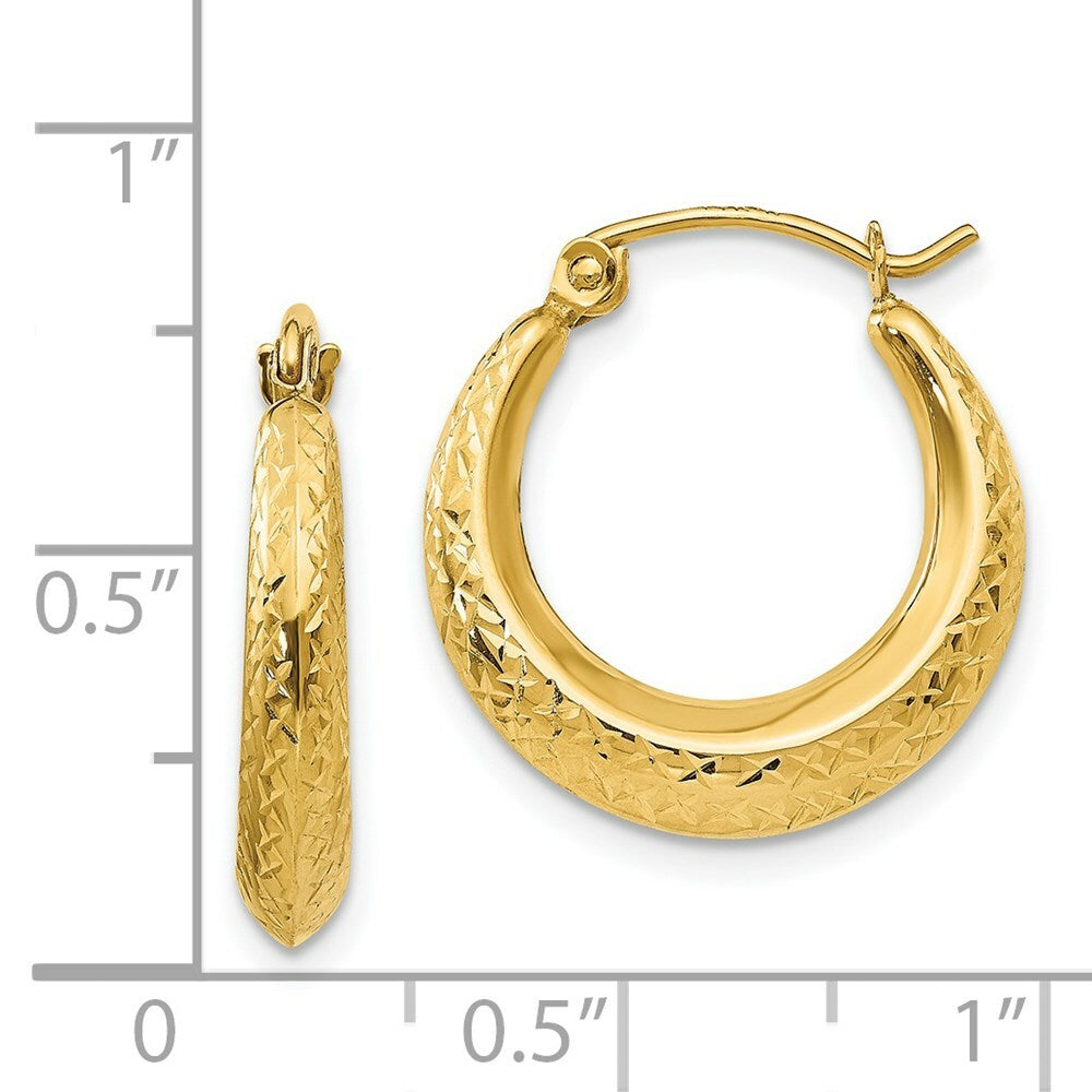 14K Yellow Gold Madi K Textured 18mm Hoop Earrings