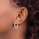 Load image into Gallery viewer, 14K White Gold Madi K Textured 18mm Hoop Earrings
