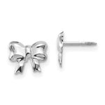 Load image into Gallery viewer, 14K White Gold Madi K Rhodium-plated Bow Screwback Post Earrings
