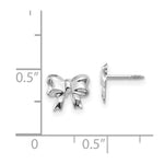 Load image into Gallery viewer, 14K White Gold Madi K Rhodium-plated Bow Screwback Post Earrings
