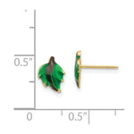 Load image into Gallery viewer, 14K Yellow Gold Madi K Enameled Leaf Post Earrings
