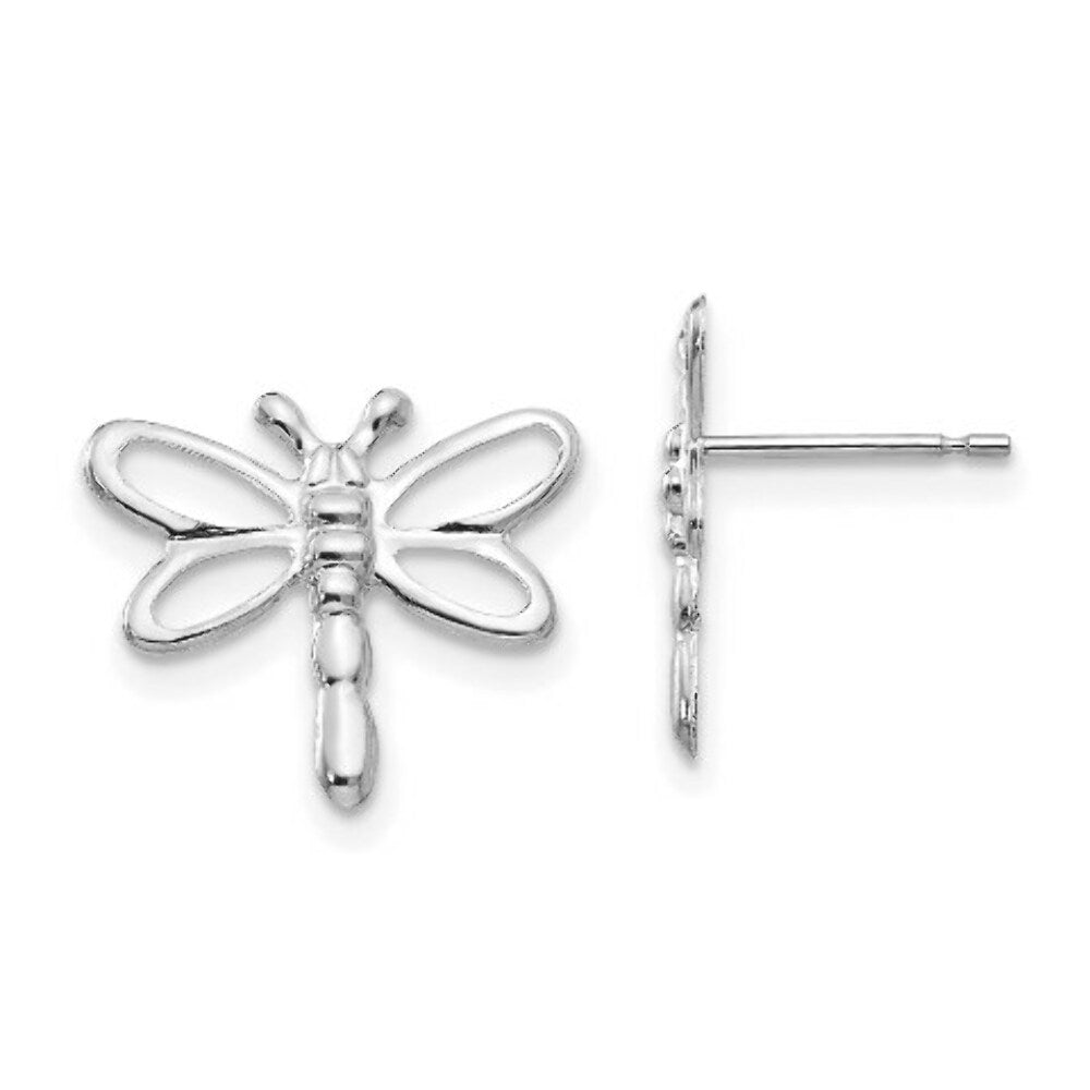 14K White Gold Madi K Polished Dragonfly Earrings