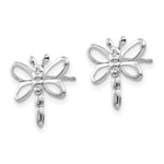 Load image into Gallery viewer, 14K White Gold Madi K Polished Dragonfly Earrings
