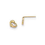 Load image into Gallery viewer, 14K Yellow Gold Madi K Polished CZ Heart Post Earrings
