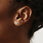 Load image into Gallery viewer, 14K White Gold Madi K Rhodium-plated Heart Screwback Post Earrings
