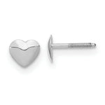 Load image into Gallery viewer, 14K White Gold Madi K Rhodium-plated Heart Screwback Post Earrings
