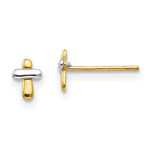 Load image into Gallery viewer, 14K Two-tone Madi K Polished Cross Post Earrings
