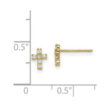 Load image into Gallery viewer, 14K Yellow Gold Madi K Polished CZ Cross Post Earrings

