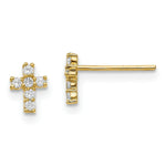 Load image into Gallery viewer, 14K Yellow Gold Madi K Polished CZ Cross Post Earrings
