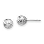 Load image into Gallery viewer, 14K White Gold Madi K Diamond Cut 6M Ball Post Earrings
