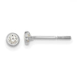 Load image into Gallery viewer, 14k Madi K White Gold Polished CZ Bezel Post Earrings
