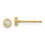 Load image into Gallery viewer, 14K Yellow Gold Madi K Milgrain Bezel CZ Post Earrings
