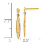 Load image into Gallery viewer, 14K Yellow Gold Madi K Oval w/3-CZs Dangle Post Earrings
