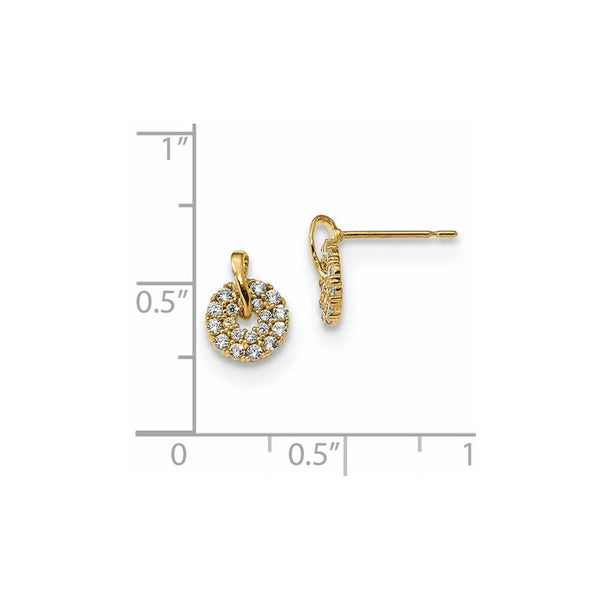 14K Yellow Gold Madi K CZ Wreath Post Earrings