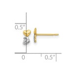 Load image into Gallery viewer, 14k Madi K Two-tone Gold Childrens Double Heart Post Earrings
