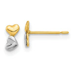 Load image into Gallery viewer, 14k Madi K Two-tone Gold Childrens Double Heart Post Earrings
