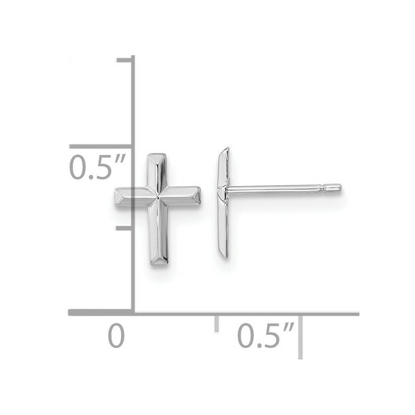 14k Madi K White Gold Polished Cross Post Earrings