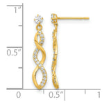 Load image into Gallery viewer, 14K Yellow Gold Madi K CZ Twisted Dangle Post Earrings
