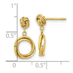 Load image into Gallery viewer, 14K Yellow Gold Madi K Polished Love Knot with Small Fancy Dangle Post Earrings

