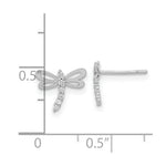 Load image into Gallery viewer, 14k Madi K White Gold Polished CZ Dragonfly Post Earrings
