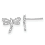 Load image into Gallery viewer, 14k Madi K White Gold Polished CZ Dragonfly Post Earrings
