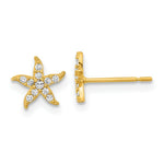 Load image into Gallery viewer, 14K Yellow Gold Madi K Childrens CZ Starfish Post Earrings
