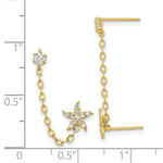 Load image into Gallery viewer, 14K Yellow Gold Madi K CZ Double Post w/Chain Starfish Earring
