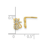 Load image into Gallery viewer, 14K Yellow Gold Madi K Polished CZ Sitting Cat Screwback Post Earrings
