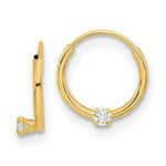 Load image into Gallery viewer, 14K Yellow Gold Madi K Polished 2mm CZ on Small Endless Hoops
