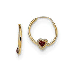 Load image into Gallery viewer, 14K Yellow Gold Madi K Polished Red Enameled Heart Hoops
