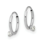 Load image into Gallery viewer, 14k Madi K White Gold Polished 2mm CZ on Small Endless Hoops
