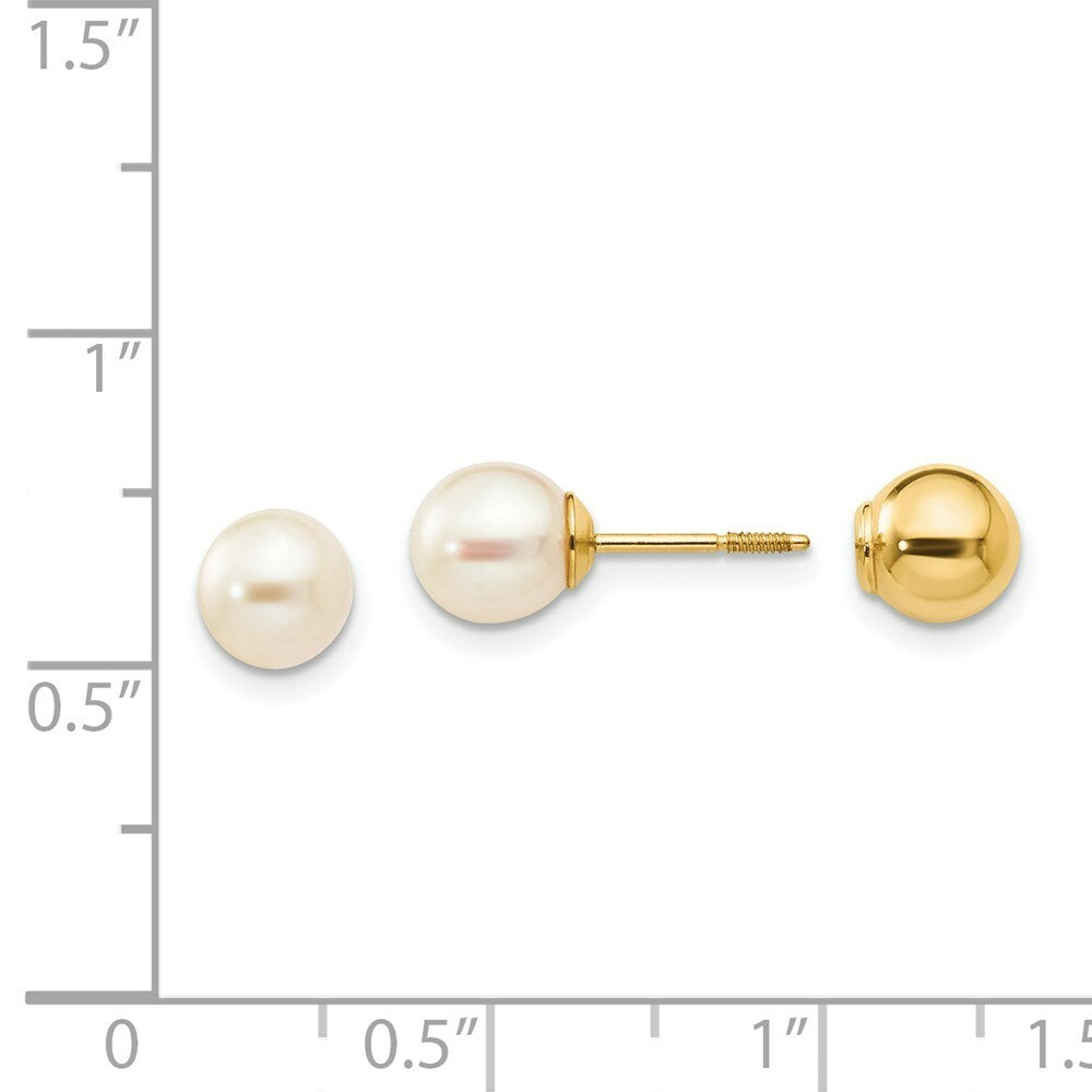 14K Yellow Gold Madi K Reversible FW Cultured Pearl & Bead Earrings