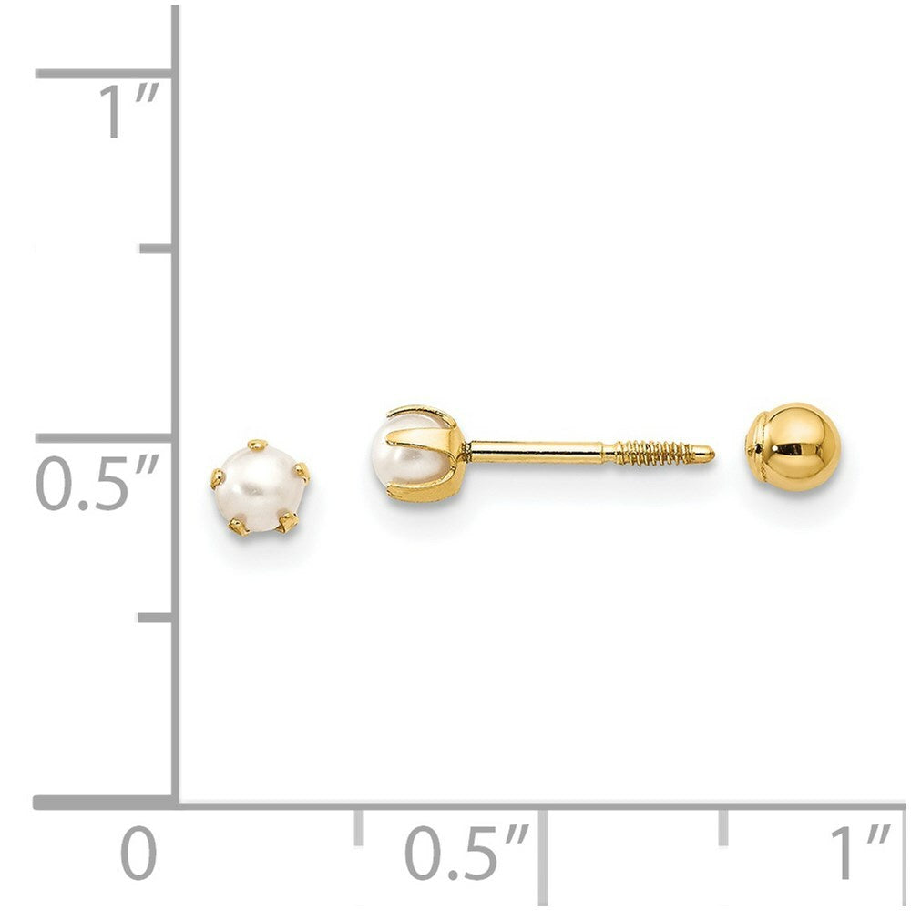 14K Yellow Gold Madi K Reversible FW Cultured Pearl & Bead Earrings