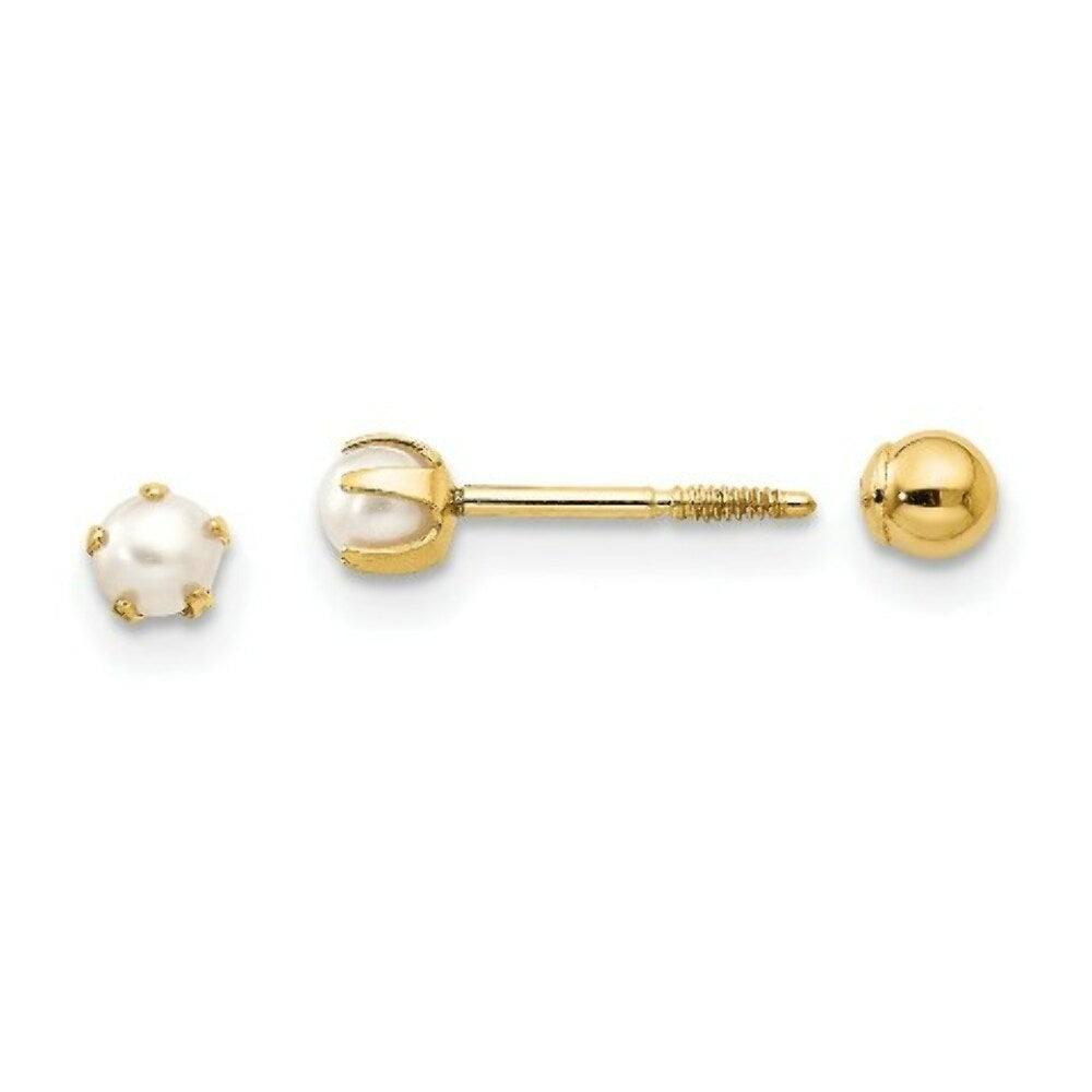 14K Yellow Gold Madi K Reversible FW Cultured Pearl & Bead Earrings