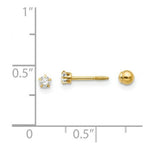 Load image into Gallery viewer, 14K Yellow Gold Madi K Polished Reversible Crystal &amp; 3mm Ball Earrings
