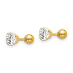 Load image into Gallery viewer, 14K Yellow Gold Madi K Polished Reversible 5mm CZ &amp; Ball Earrings

