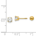 Load image into Gallery viewer, 14K Yellow Gold Madi K Polished Reversible 5mm CZ &amp; Ball Earrings
