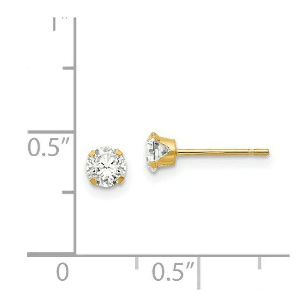14K Yellow Gold Madi K 4mm CZ Post Earrings
