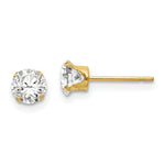 Load image into Gallery viewer, 14K Yellow Gold Madi K 5.25mm CZ Post Earrings
