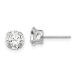 Load image into Gallery viewer, 14k White Gold Madi K 6.5mm CZ Post Earrings
