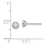 Load image into Gallery viewer, 14K White Gold Madi K 4mm Bezel Set CZ Post Earrings
