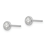 Load image into Gallery viewer, 14K White Gold Madi K 4mm Bezel Set CZ Post Earrings
